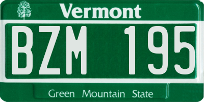 VT license plate BZM195