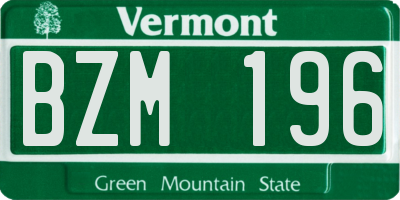 VT license plate BZM196