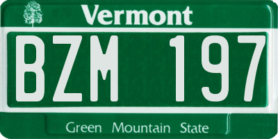 VT license plate BZM197