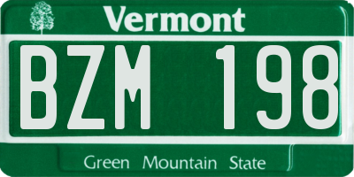 VT license plate BZM198