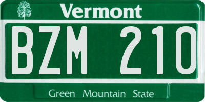 VT license plate BZM210