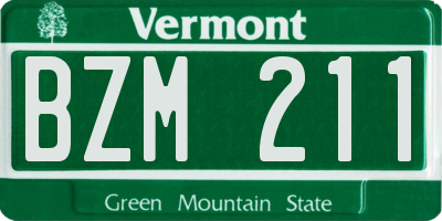 VT license plate BZM211