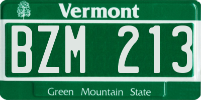 VT license plate BZM213
