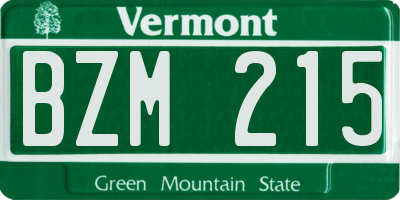 VT license plate BZM215
