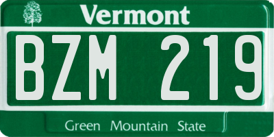 VT license plate BZM219