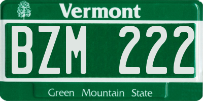 VT license plate BZM222