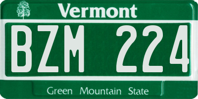 VT license plate BZM224