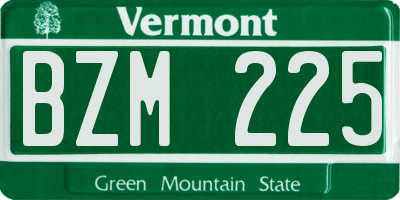 VT license plate BZM225