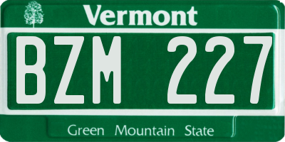 VT license plate BZM227