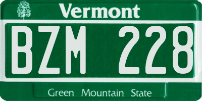 VT license plate BZM228