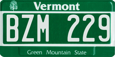 VT license plate BZM229