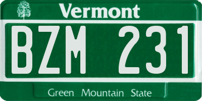 VT license plate BZM231