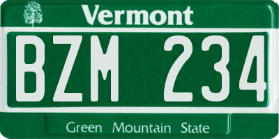 VT license plate BZM234