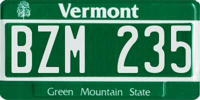 VT license plate BZM235