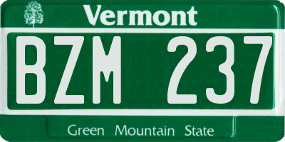 VT license plate BZM237