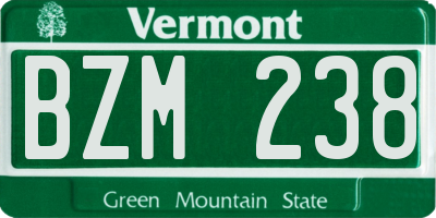 VT license plate BZM238