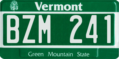 VT license plate BZM241
