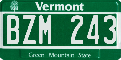 VT license plate BZM243