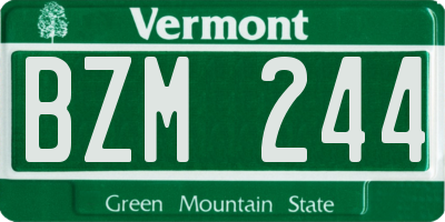 VT license plate BZM244