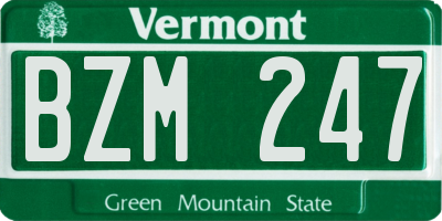 VT license plate BZM247