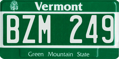 VT license plate BZM249