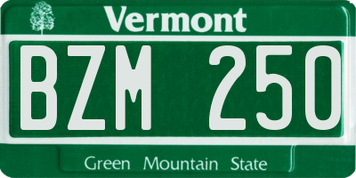 VT license plate BZM250