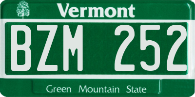 VT license plate BZM252