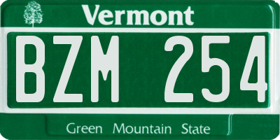 VT license plate BZM254