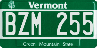 VT license plate BZM255