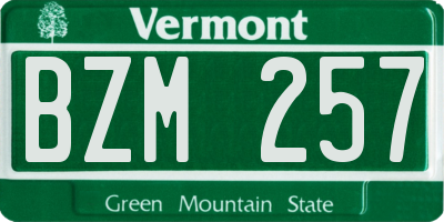 VT license plate BZM257