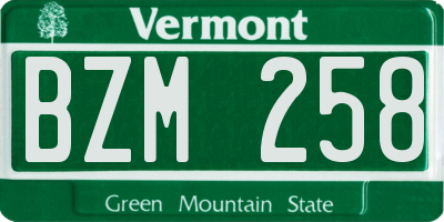 VT license plate BZM258