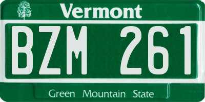 VT license plate BZM261