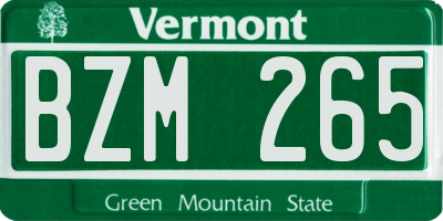 VT license plate BZM265