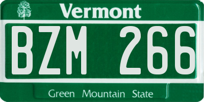 VT license plate BZM266