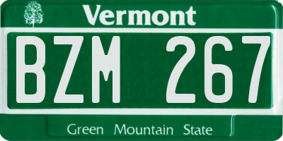 VT license plate BZM267