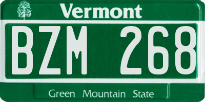VT license plate BZM268