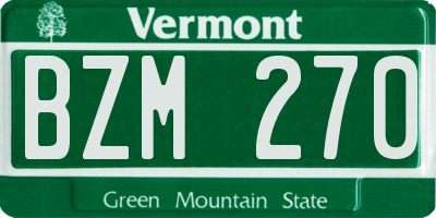 VT license plate BZM270