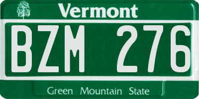 VT license plate BZM276