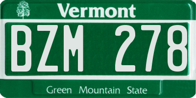 VT license plate BZM278