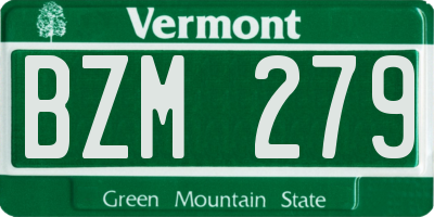VT license plate BZM279