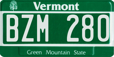 VT license plate BZM280