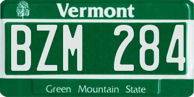 VT license plate BZM284