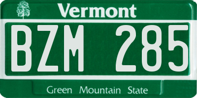 VT license plate BZM285