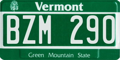 VT license plate BZM290