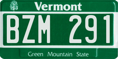 VT license plate BZM291