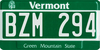 VT license plate BZM294