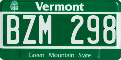 VT license plate BZM298