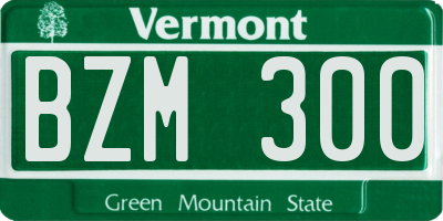 VT license plate BZM300