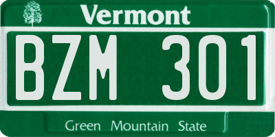 VT license plate BZM301
