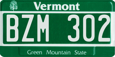 VT license plate BZM302